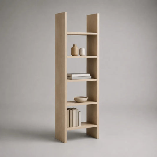 Bücherregal Standregal aus Spanplatte mit Eiche-Dekor, Eiche Natur, 180 × 50 × 30 cm, 5 Ablageböden